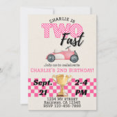 Deux Fast, Racecar Thème Anniversaire Invitation P (Devant)