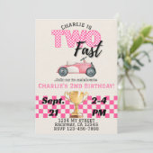 Deux Fast, Racecar Thème Anniversaire Invitation P (Debout devant)