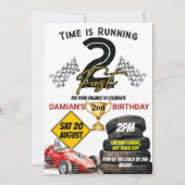 Deux Fast Racing Car 2nd Birthday Boy Invitation (Devant)