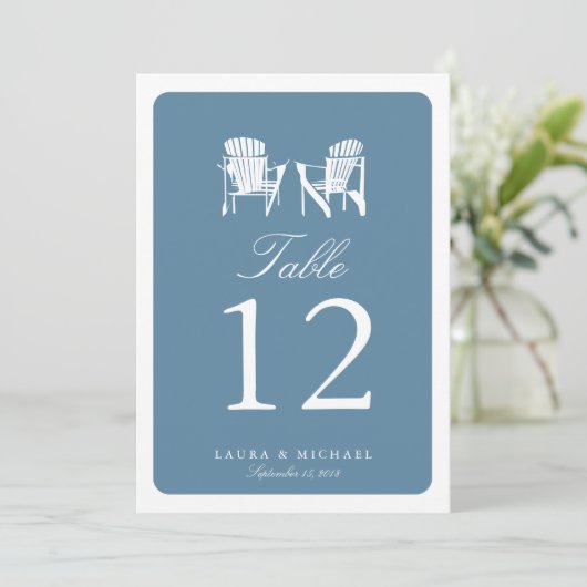 Deux Fauteuils Adirondack | Numéro de Table (Debout devant)