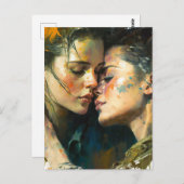 Deux Femmes En Amour Carte Postale (Devant / Derrière)