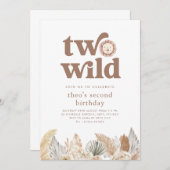 Deux Feuilles neutres sauvages rétro Invitation d' (Devant / Derrière)