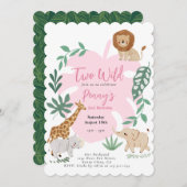 Deux Fille Sauvage 2e Invitation Anniversaire (Devant / Derrière)