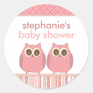 Deux filles Chouettes pour bébés Stickers Douche p