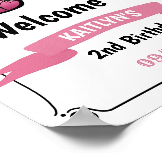 Deux filles Cool 2e Affiche de bienvenue d'anniver (Coin)