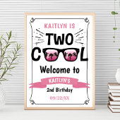 Deux filles Cool 2e Affiche de bienvenue d'anniver