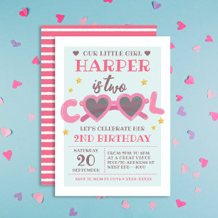 Deux Filles Cool Invitation de fête d'anniversaire