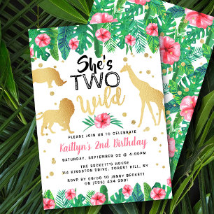 Deux Filles sauvages Invitations de fête d'anniver