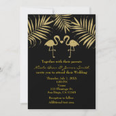 Deux Flamants roses aiment les invitations Black & (Devant)