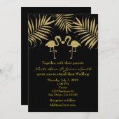 Deux Flamants roses aiment les invitations Black & (Devant / Derrière)