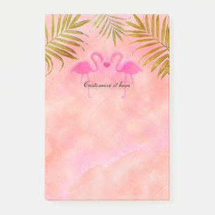 Deux flamants roses aquarelle tropical Post-it