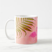 Deux Flamants roses roses Aquarelle Tropicale Mug  (Gauche)