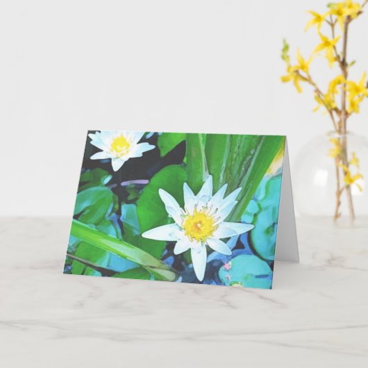 DEUX FLEURS LOTUS CARTE DE SALUBRITÉ (Fleur jaune)