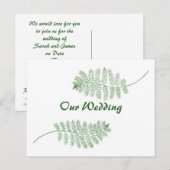 Deux Fougères Vertes Nos Cartes de Mariage Cartes  (Devant / Derrière)