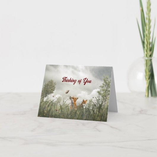 DEUX FOX PENSANT À VOTRE CARTE (Devant)