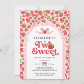 Deux fraises sucrées Invitation du 2e anniversaire (Devant)