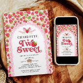 Deux fraises sucrées Invitation du 2e anniversaire