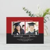 Deux frères et soeurs Faire-part de diplôme en pho (Debout devant)