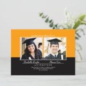 Deux frères et soeurs Faire-part de diplôme en pho (Debout devant)