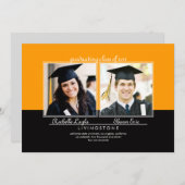 Deux frères et soeurs Faire-part de diplôme en pho (Devant / Derrière)