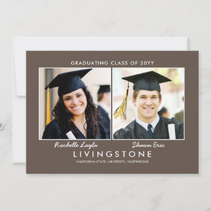 Deux frères et soeurs Faire-part de diplôme en pho