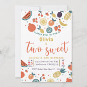 Deux fruits sucrés Invitation de fête du 2e annive (Devant)
