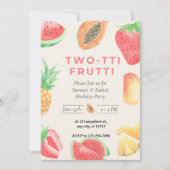 Deux Frutti TTI" 2e Invitation Twin Anniversaire (Devant)