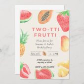 Deux Frutti TTI" 2e Invitation Twin Anniversaire (Devant / Derrière)