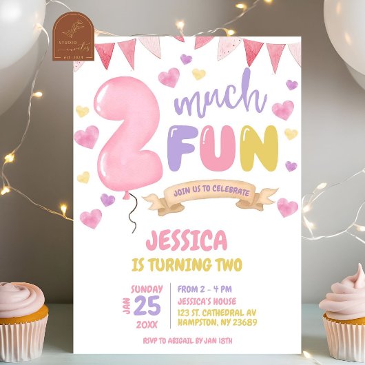 Deux Fun Fun Girl Invitation Anniversaire