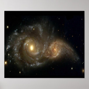 Deux Galaxies Spirales Collisant Poster