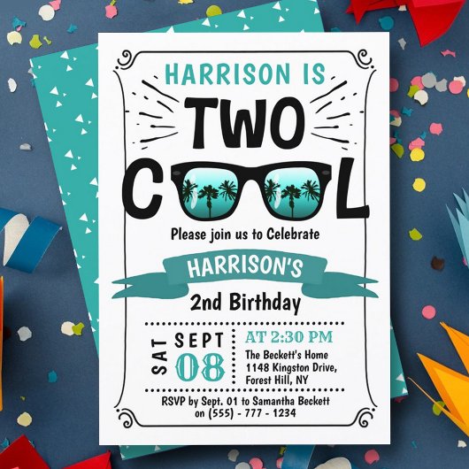 Deux garçons Cool Invitations pour le 2e anniversa