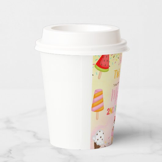 DEUX gobelets COOL de crème glacée fille d'anniver (Droite)