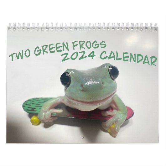 Deux grenouilles vertes Calendrier 2024 (Protection)