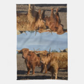 Deux Grosses Vaches Brown Highland, Serviette de p (Vertical)