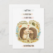 Deux hérissons que je vous garde carte d'amour (Devant / Derrière)