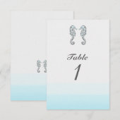 Deux hippocampes Élégant numéro de table de mariag (Devant / Derrière)