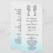 Deux hippocampes Élégant programme de mariage plag (Devant / Derrière)