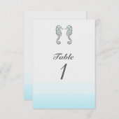 Deux hippocampes Numéro de table de mariage élégan (Devant / Derrière)