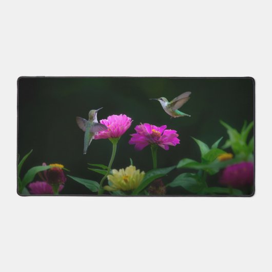 Deux Hummingbirds Desk Mat (Recto)