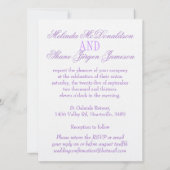 Deux inséparables blancs violet invitation de mari (Dos)