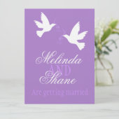 Deux inséparables blancs violet invitation de mari (Debout devant)