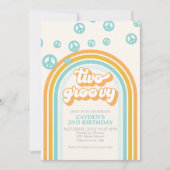 DEUX Invitation d'anniversaire rétro funky pour ga (Devant)
