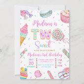 Deux Invitation d'anniversaire sucrée, Candy Sweet (Devant)