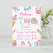 Deux Invitation d'anniversaire sucrée, Candy Sweet (Debout devant)