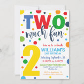 Deux Invitation d'anniversaire très amusante 2e an (Devant)