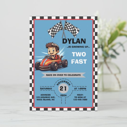 Deux Invitation Rapide Anniversaire (Debout devant)