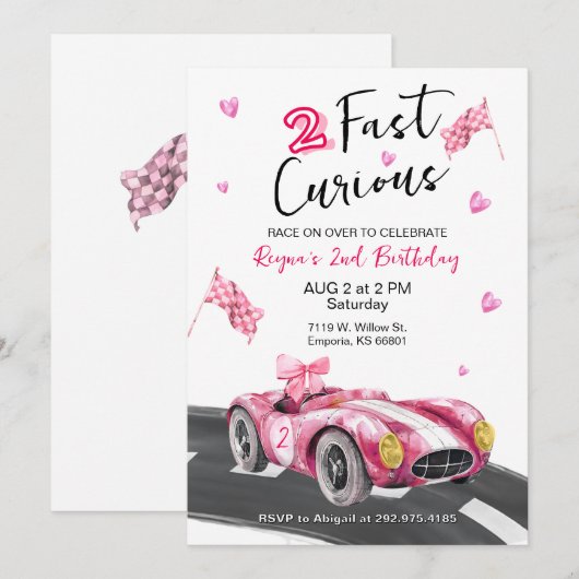 Deux Invitation Rapide Anniversaire (Devant / Derrière)