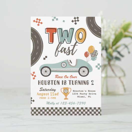 DEUX Invitation Rapide | Courses Invitation Annive (Debout devant)