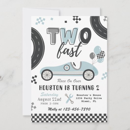 DEUX Invitation Rapide | Courses Invitation Annive (Devant)