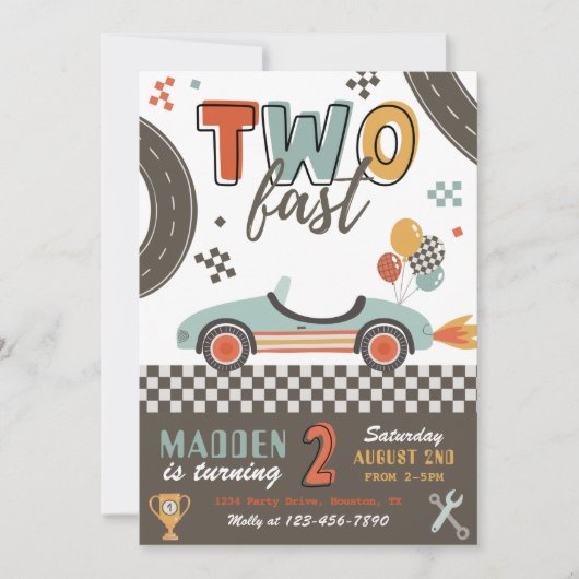 DEUX Invitation Rapide | Invitation de course (Devant)